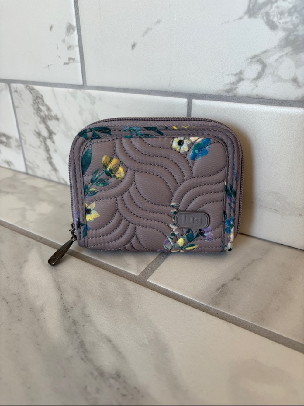 Lug Splits Compact RFID Wallet in Bouquet Pearl